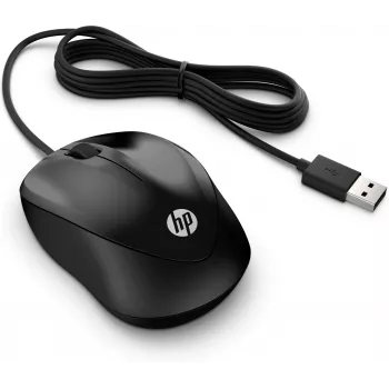 HP laidinė pelė 1000, ambidekstrinė, USB-A, 1200 DPI, juoda