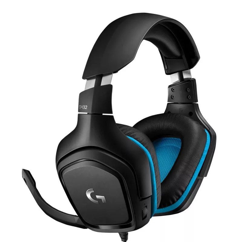 LOGITECH G432 – USB / 3,5 mm – žaidimų ausinės – 7.1 erdvinis garsas – Mėlyna