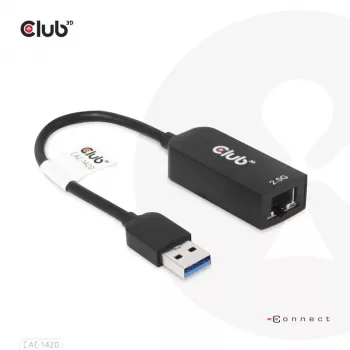 CLUB3D USB 3.2 Gen1 Type-A į RJ45 2,5 Gbps adapteris