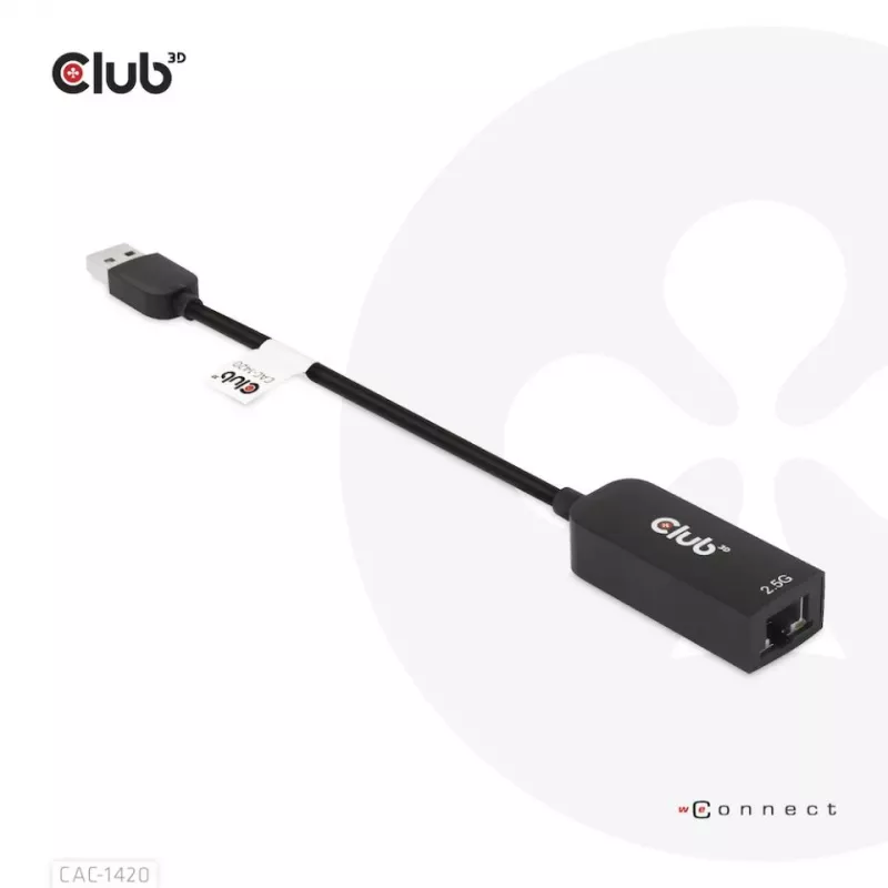 CLUB3D USB 3.2 Gen1 Type-A į RJ45 2,5 Gbps adapteris