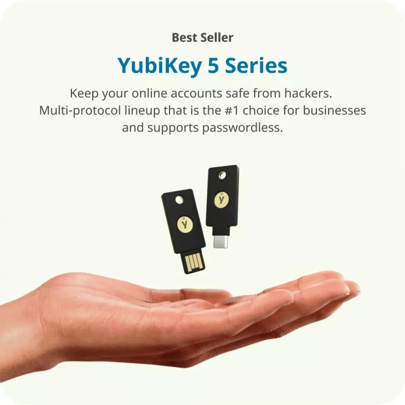 YUBICO Yubikey 5 NFC – belaidis saugos raktas