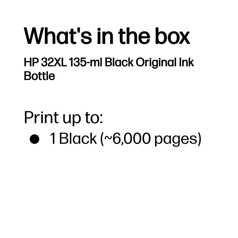 HP 32XL 135 ml originalus juodas rašalo butelis