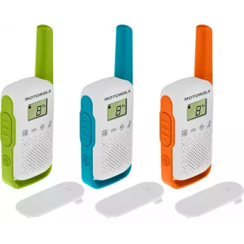 Motorola T42 dvipusis radijas 16 kanalų Mėlyna, Žalia, Oranžinė, Balta