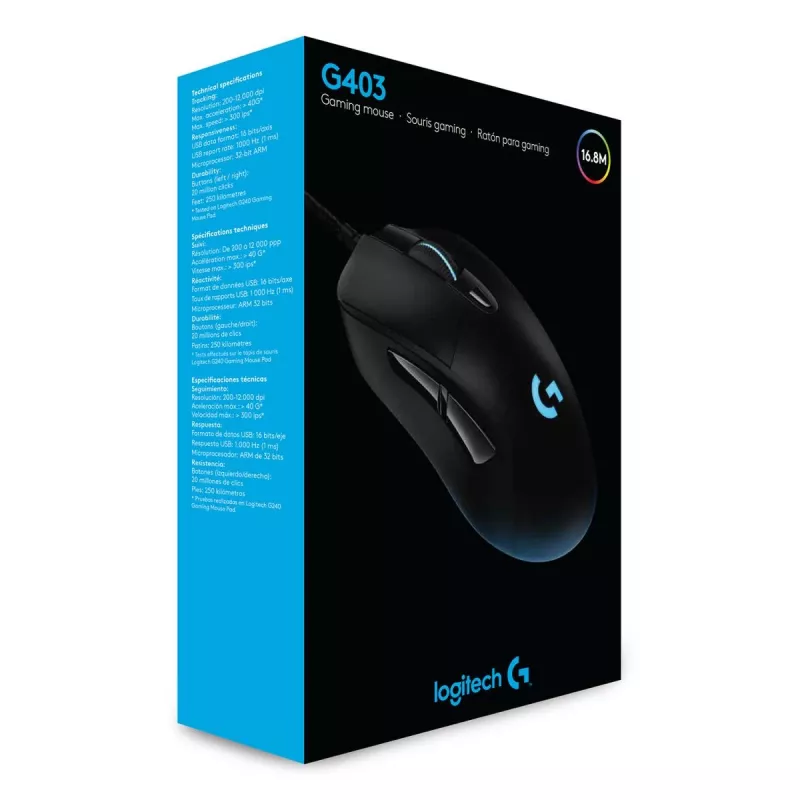 LOGITECH G403 Hero žaidimų pelė USB juoda EWR2