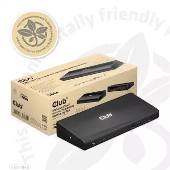 CLUB3D CSV-1562 USB-C 3.2 Gen1 universali dokų stotelė su 3x 4K30Hz ir įkrovimu
