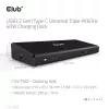 CLUB3D CSV-1562 USB-C 3.2 Gen1 universali dokų stotelė su 3x 4K30Hz ir įkrovimu