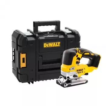 Pjūklas dėlionės DeWALT DCS334NT-XJ belaidis 18V, eiga 2,6 cm, pjovimo gylis medienoje 135 mm, kampas 0–45°, viršutinė rankena, minkšta rankena