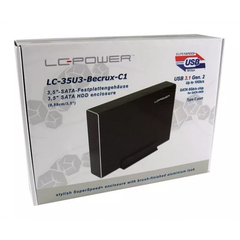 Išorinis HDD dėklas LC-Power LC-35U3-Becrux-C1 Juodas 3,5 colio