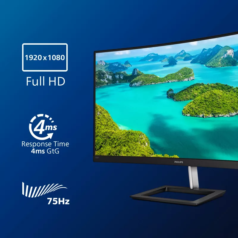 Philips E Line 322E1C/00 monitorius 80 cm (31,5 colio) 1920 x 1080 pikselių Full HD LCD juodas
