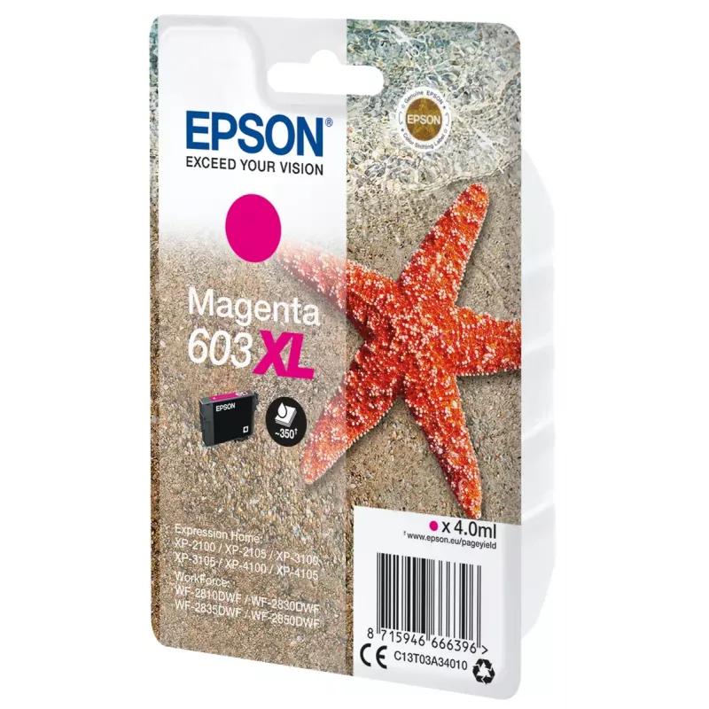 Epson C13T03A34010 rašalo kasetė 1 vnt. Originali didelės talpos (XL) purpurinė