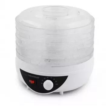 Džiovintuvas maistui ESPERANZA EKD002 – 5 padėklai, 250 W, reguliuojamas termostatas, max 75°C, permatomas baltas