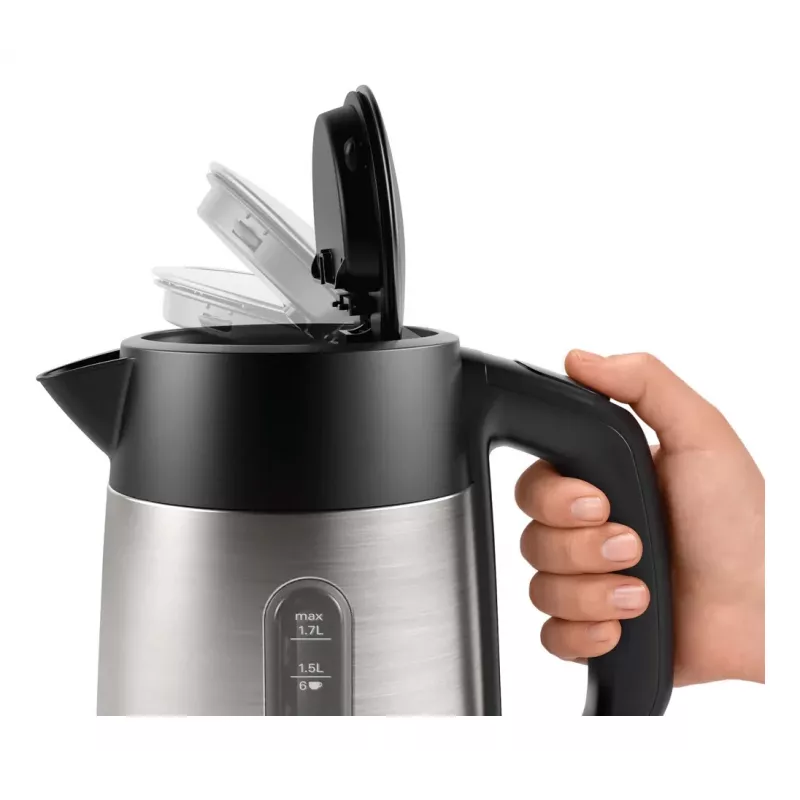 Bosch TWK4P440 elektrinis virdulys 1.7 L 2400 W juodas, nerūdijantis plienas