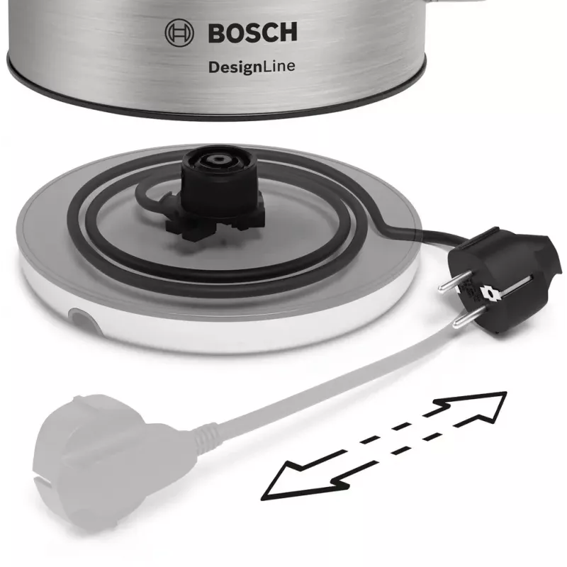 Bosch TWK4P440 elektrinis virdulys 1.7 L 2400 W juodas, nerūdijantis plienas