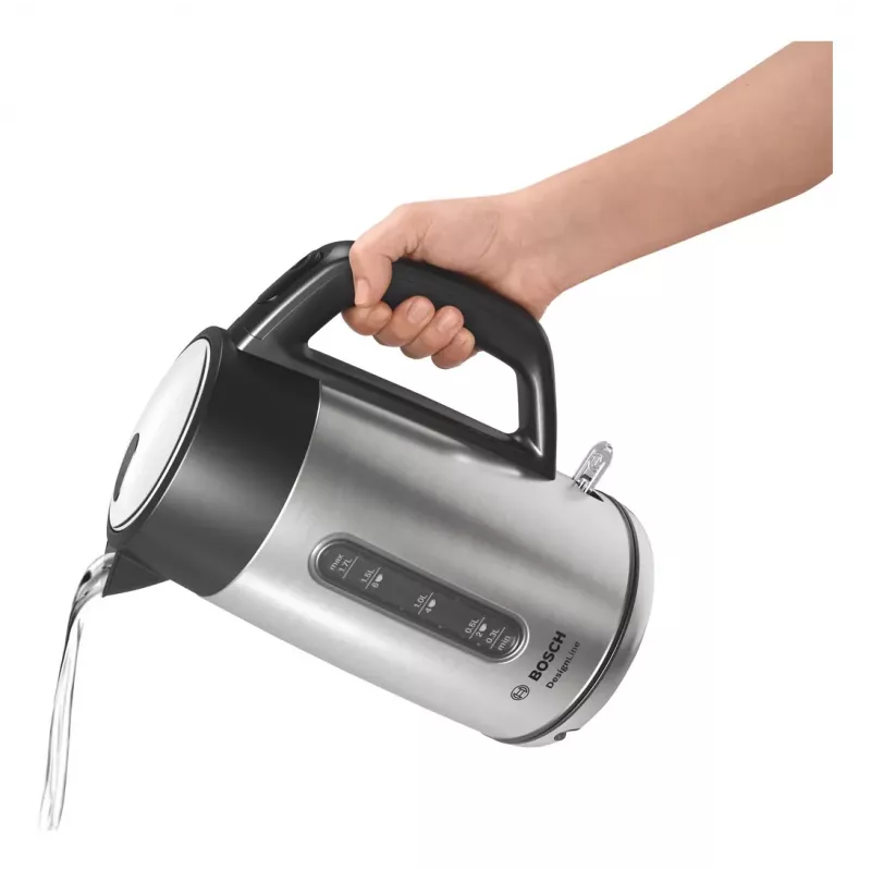 Bosch TWK4P440 elektrinis virdulys 1.7 L 2400 W juodas, nerūdijantis plienas