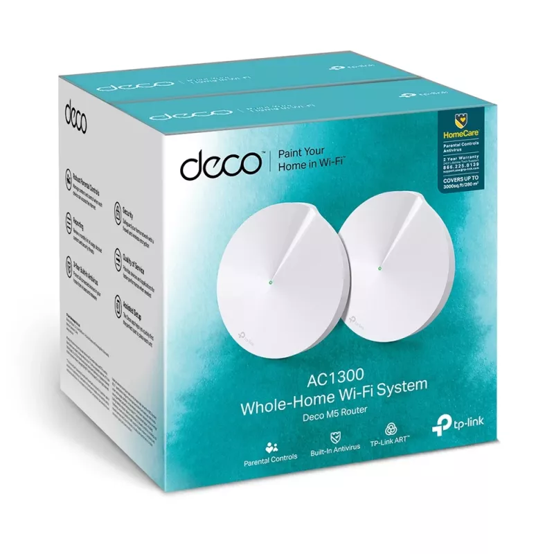 TP-Link AC1300 Deco M5 „Wi-Fi“ tinklo sistema su dviem įrenginiais