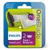 Atsarginiai peiliukai Philips Norelco OneBlade QP620/50, 2 vnt., juodi