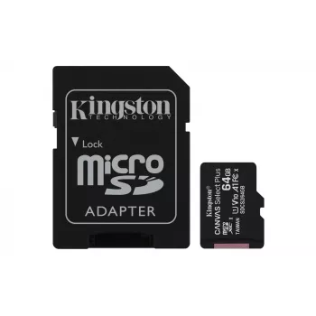Kingston Canvas Select Plus 64GB microSDXC A1 C10 atminties kortelė + adapteris