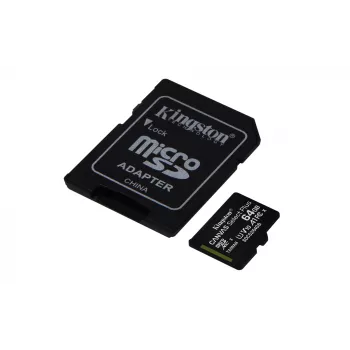 Kingston Canvas Select Plus 64GB microSDXC A1 C10 atminties kortelė + adapteris