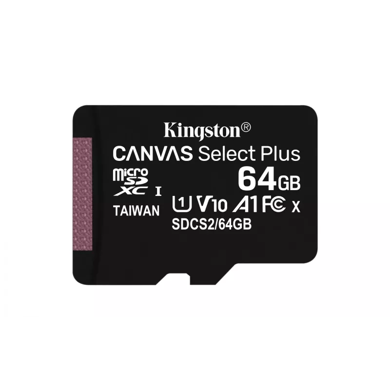 Kingston Canvas Select Plus 64GB microSDXC A1 C10 atminties kortelė + adapteris