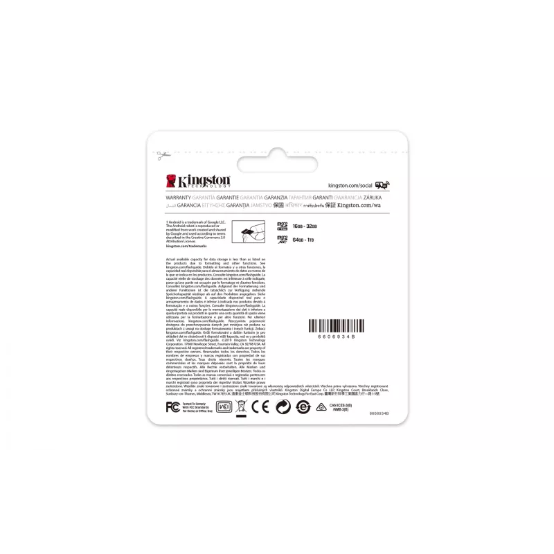 Kingston Canvas Select Plus 64GB microSDXC A1 C10 atminties kortelė + adapteris