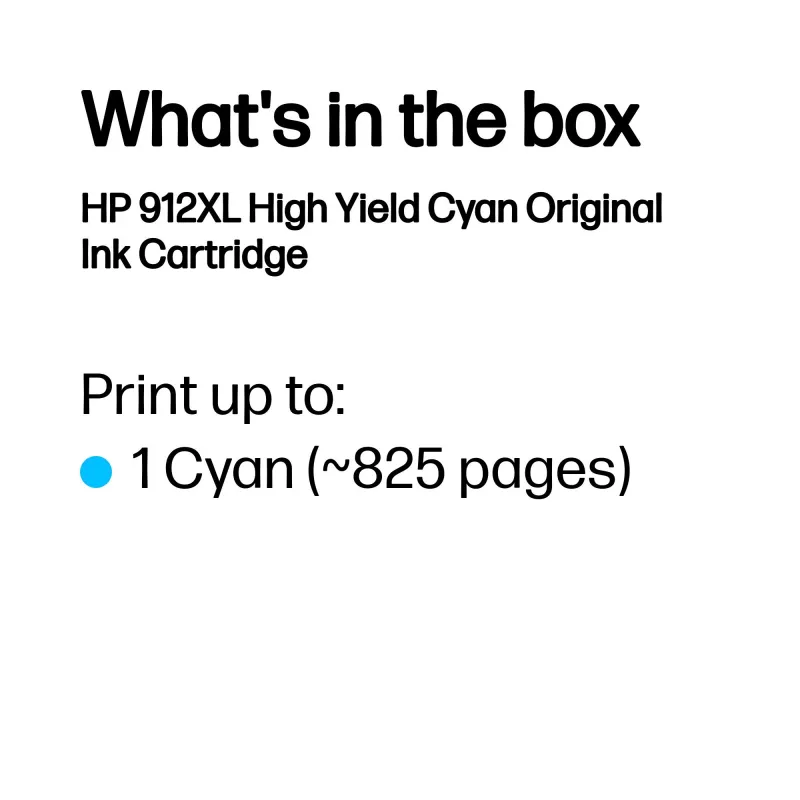 HP 912XL didelės talpos žydra originali rašalo kasetė