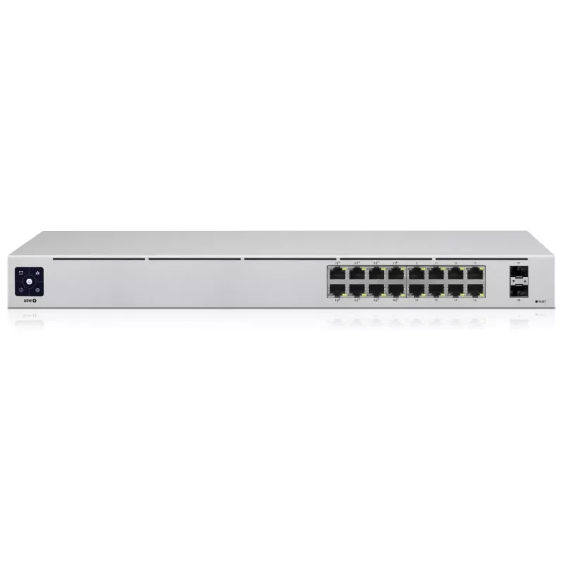 UBIQUITI NETWORKS UniFi Switch 16x Gigabit eterneto prievadai, iš jų 8x 802.3at PoE+ prievadai