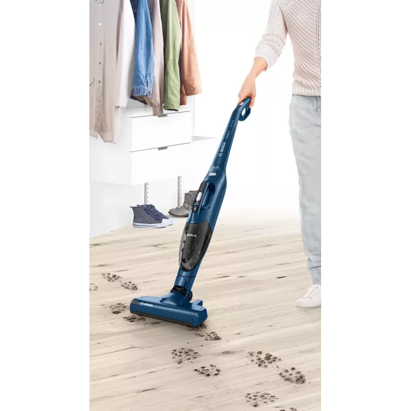 Bosch Serie 2 BBHF216 2-in-1 lazdinis dulkių siurblys / elektrinis šluotražis, baterinis, be maišelio, mėlynas