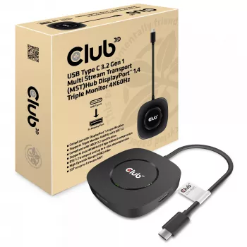 CLUB3D USB Type C 3.2 Gen 1 MST Hub DisplayPort 1.4 – trijų monitorių adapteris