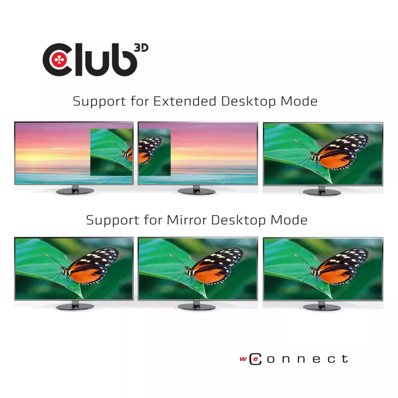 CLUB3D USB Type C 3.2 Gen 1 MST Hub DisplayPort 1.4 – trijų monitorių adapteris
