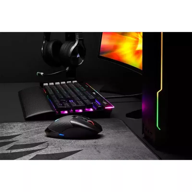 Pelė Corsair DARK CORE RGB PRO RF belaidė + Bluetooth + USB Type-A