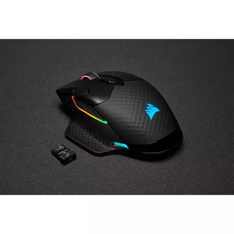 Pelė Corsair DARK CORE RGB PRO RF belaidė + Bluetooth + USB Type-A