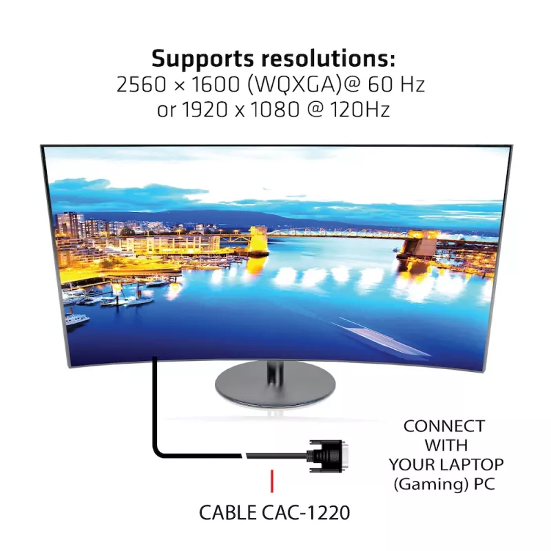 CLUB3D DVI-D Dual Link laidas 24+1 kištukas-kištukas 10 m / 32,8 pėdų 28AWG