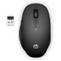 HP Dual Mode Black Mouse 300, dešinei rankai, optinis, RF belaidis, 3600 DPI, juoda