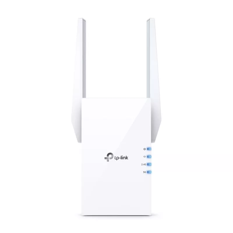 TP-Link RE505X belaidžio tinklo stiprintuvas, Wi-Fi 6, AX1500, dual-band, Gigabit Ethernet, baltas