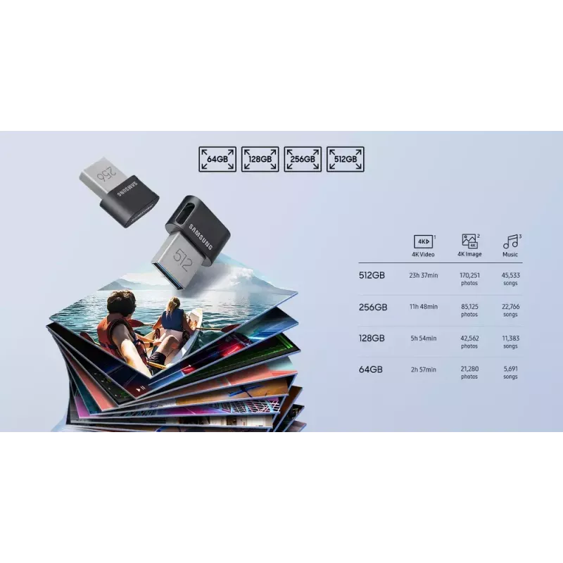 Samsung MUF-256AB USB atmintukas 256 GB USB Type-A 3.2 Gen 1 (3.1 Gen 1) Pilka, Sidabrinė
