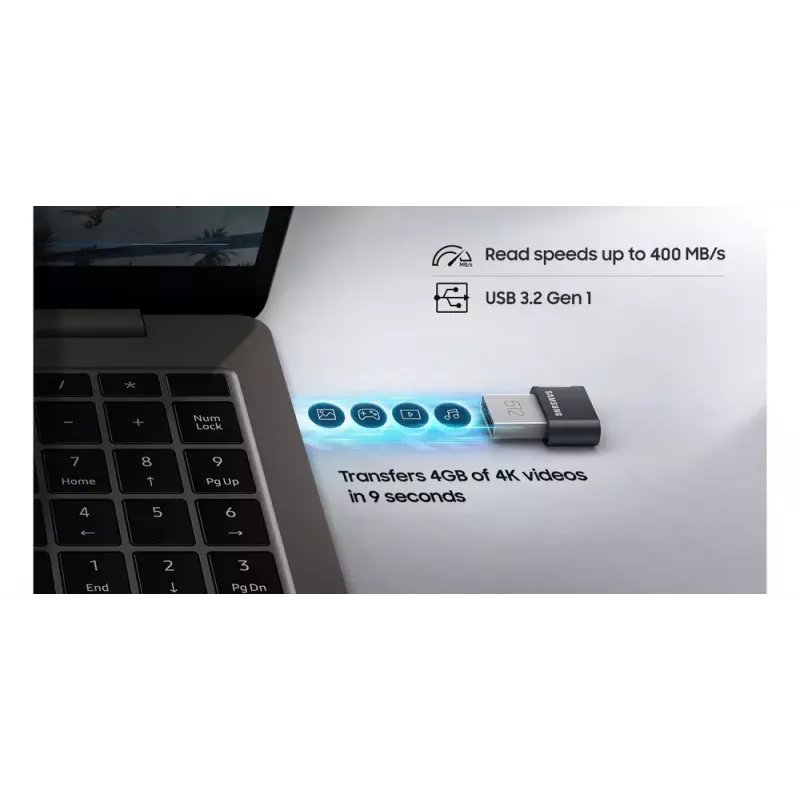 Samsung MUF-256AB USB atmintukas 256 GB USB Type-A 3.2 Gen 1 (3.1 Gen 1) Pilka, Sidabrinė