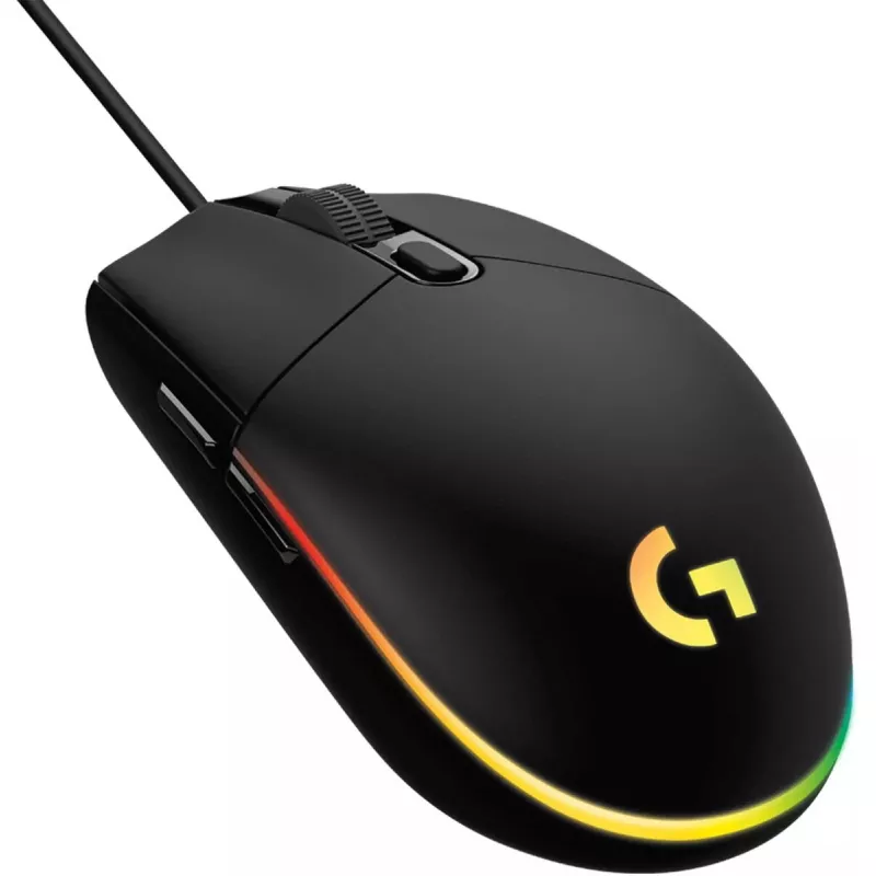 LOGITECH G203 Lightsync žaidimų pelė USB juoda