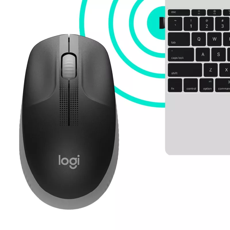 LOGITECH M190 pilno dydžio belaidė pelė vidutinė pilka