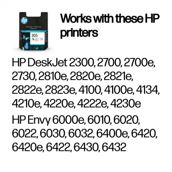 HP 305 Tri-color Original rašalo kasetė, žydra, purpurinė, geltona, 1 vnt., 100 puslapių