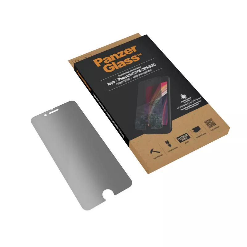 PanzerGlass ® Privatumo apsauginis stiklas iPhone SE (2020/2022) | 8 | 7 | 6 | 6s | Standard Fit