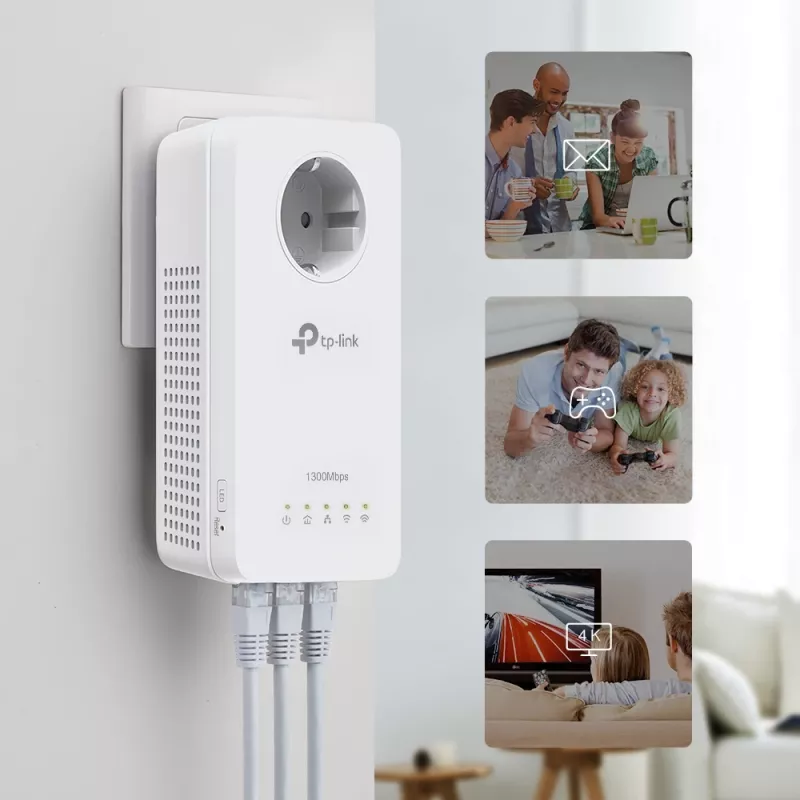 TP-Link TL-WPA8631P KIT PowerLine tinklo adapteris 300 Mbit/s Ethernet LAN Wi-Fi Baltas 2 vnt.