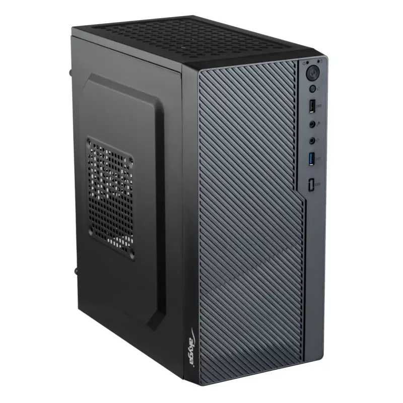 Akyga AK36BK Micro ATX kompiuterio korpusas, Micro ATX / Flex ATX / Mini ITX, USB 3.0 + USB 2.0, be maitinimo bloko, juodas