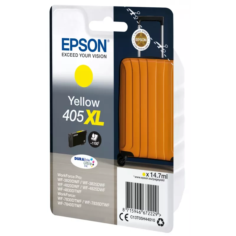 Epson 405XL DURABrite Ultra rašalo kasetė 1 vnt. Originali didelės talpos (XL) geltona