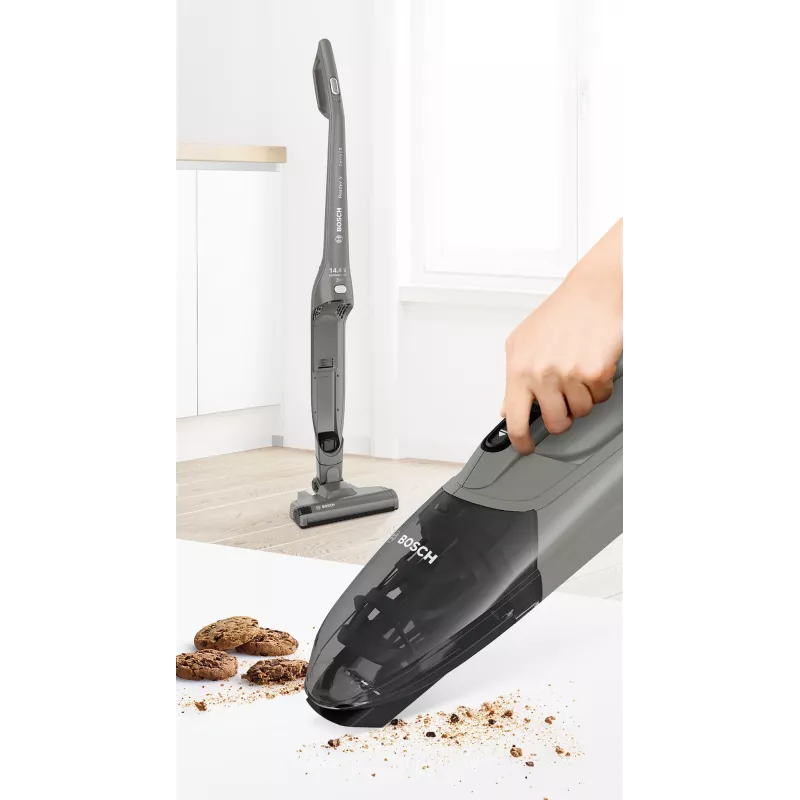 Bosch Serie 2 BBHF214G 2-in-1 belaidis dulkių siurblys (lazdinis / rankinis), cikloninis, be maišelio, pilka