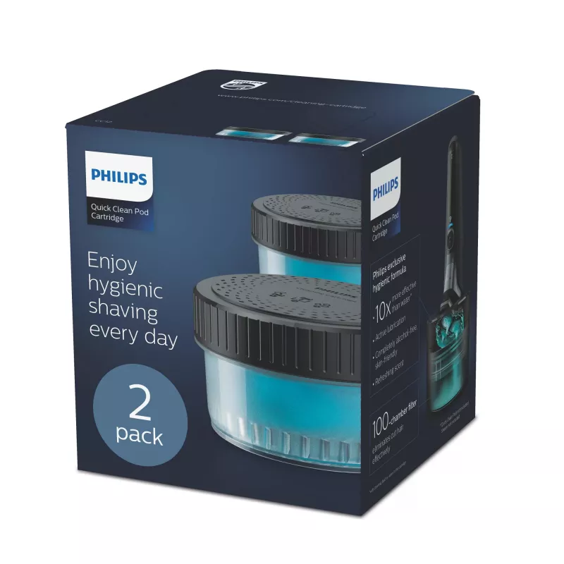 Philips Quick Clean Pod kasetė CC12/50 2 vnt. valymo kasetės elektrinių skustuvų galvutėms