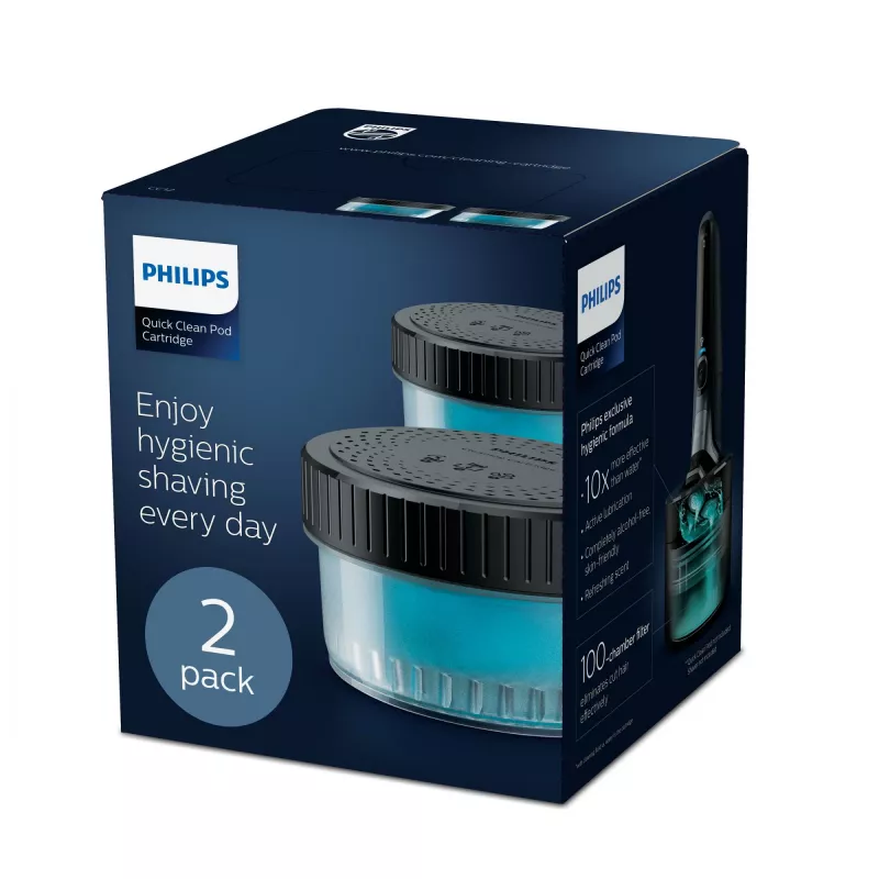 Philips Quick Clean Pod kasetė CC12/50 2 vnt. valymo kasetės elektrinių skustuvų galvutėms