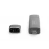 DIGITUS DA-70886 Kortelių skaitytuvas su USB-C ir USB 3.0 jungtimis, 1x SD, 1x MicroSD, 1x USB 3.0, pilka spalva