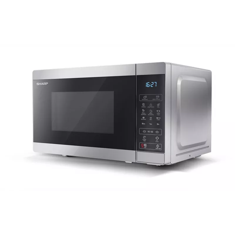 Sharp YC-MG02E-S mikrobangų krosnelė juoda, plieninė Kombinuota mikrobangų krosnelė Ant stalviršio 20 L 800 W