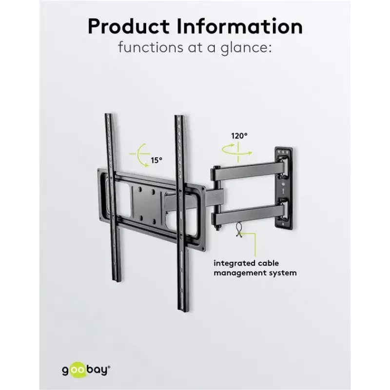 Goobay TV laikiklis sieninis Basic FULLMOTION M 35 kg 32-55 col.