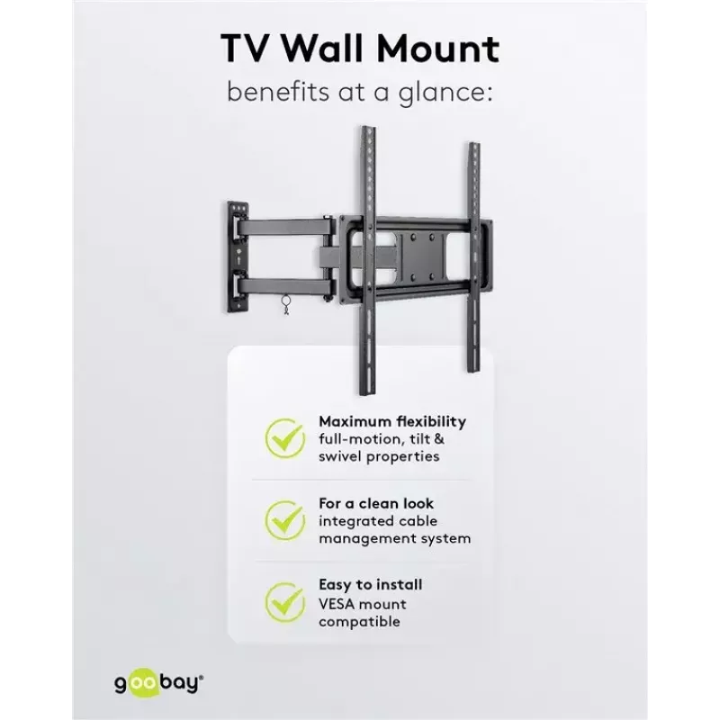 Goobay TV laikiklis sieninis Basic FULLMOTION M 35 kg 32-55 col.